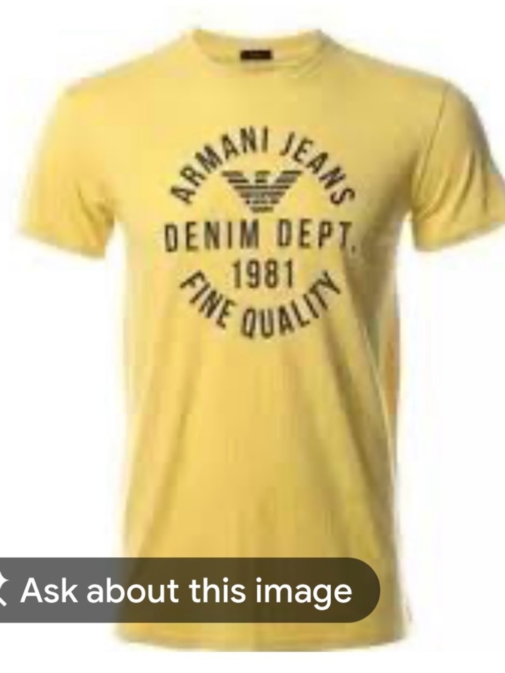 Armani Jeans Yellow Crewneck Logo Tee